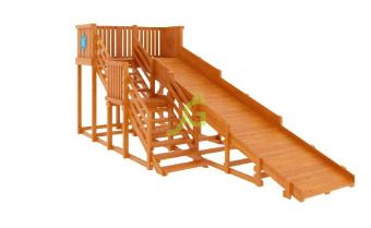 Детская деревянная зимняя горка "IgraGrad Snow Fox", скат 5,9 м