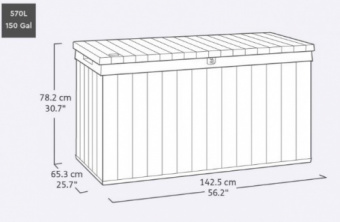 Сундук Дарвин 570 л (Darwin Box 570L) коричневый, серый